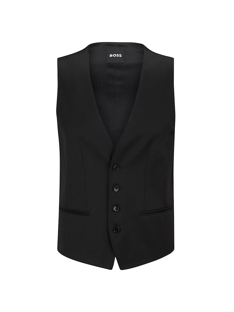 Mens Single Breasted Waistcoat in Virgin-Wool Serge Product Image