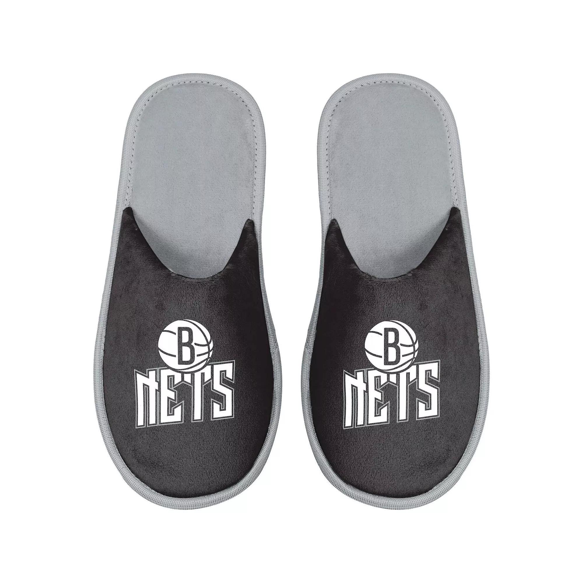 Men's FOCO Brooklyn Nets Scuff Slide Slippers, Size: Medium, Black Product Image