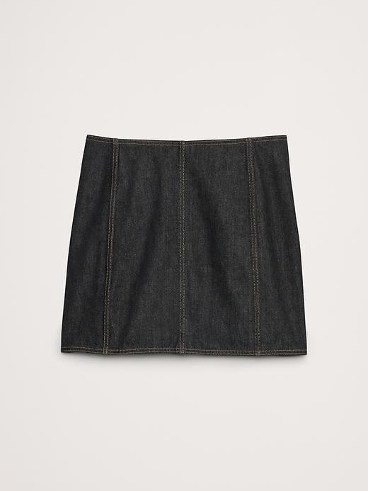 Paneled Denim Mini Skirt Product Image