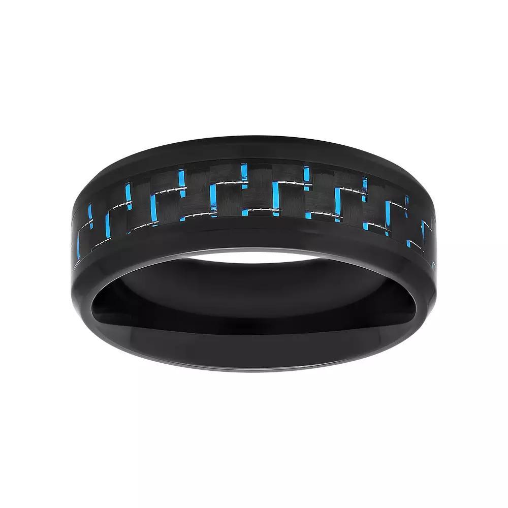 Men's Stainless Steel Woven Wedding Band, Size: 14, Black Product Image