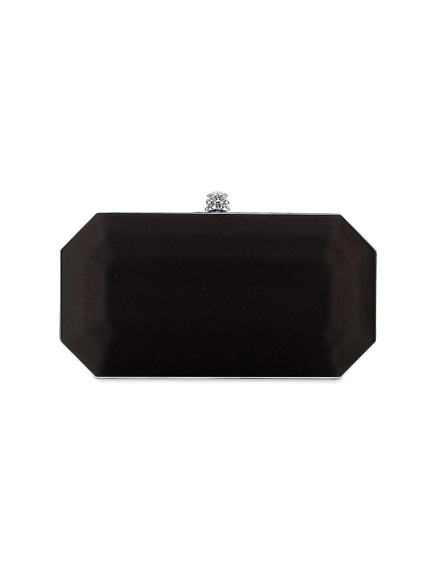 Womens Perry Clutch Small Satin with Silver Hardware Product Image