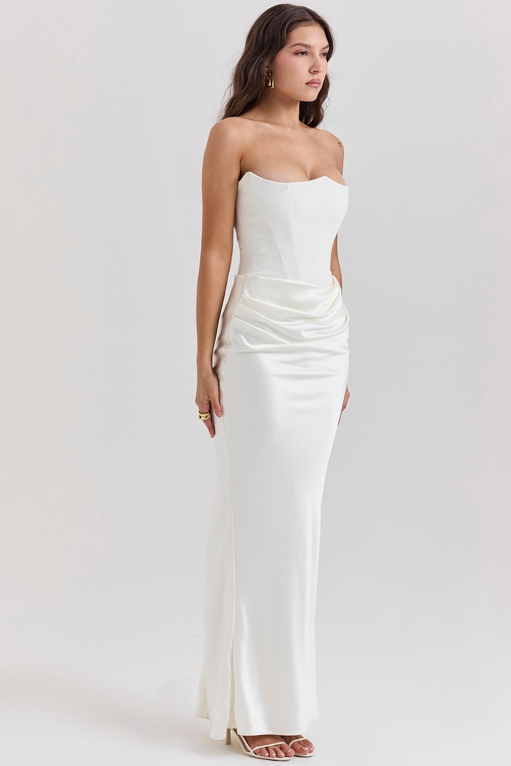 Persephone Ivory Strapless Corset Dress Product Image