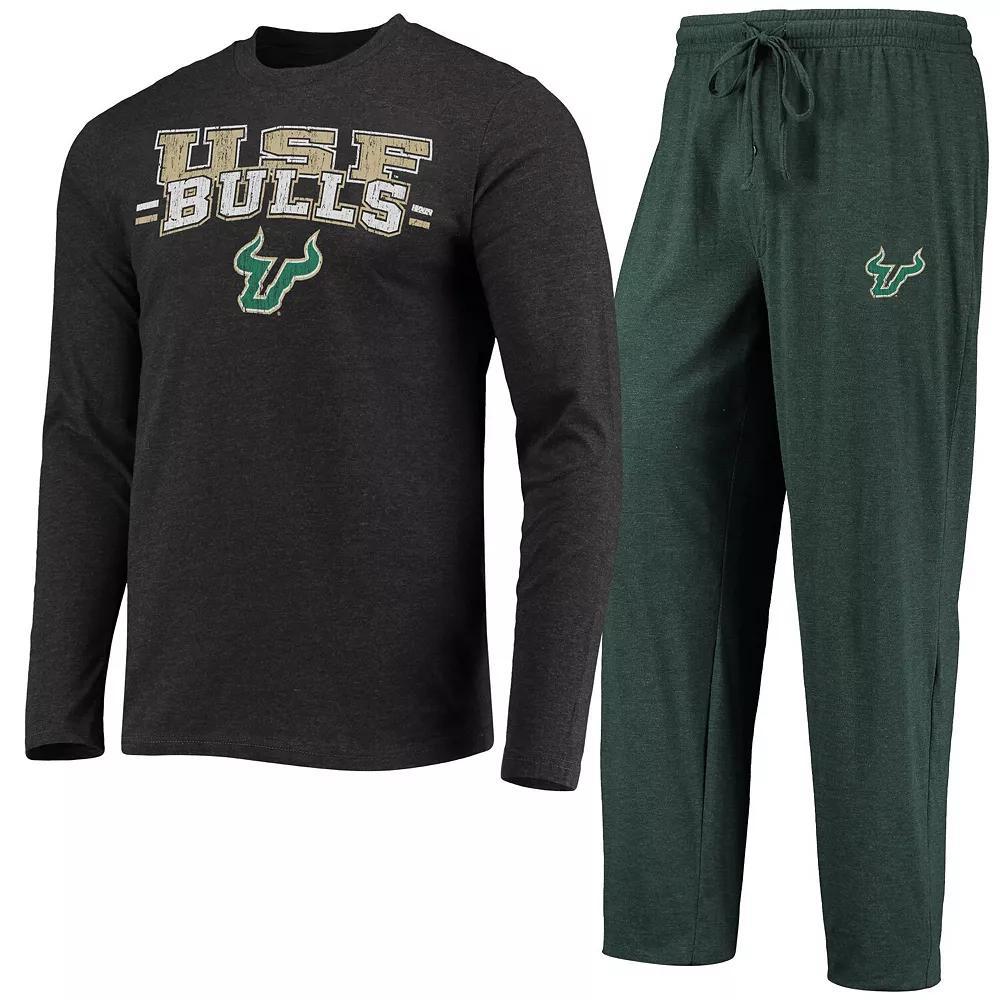 Men's Concepts Sport Green/Heathered Charcoal South Florida Bulls Meter Long Sleeve T-Shirt & Pants Sleep Set, Size: Small, Usf Green Product Image