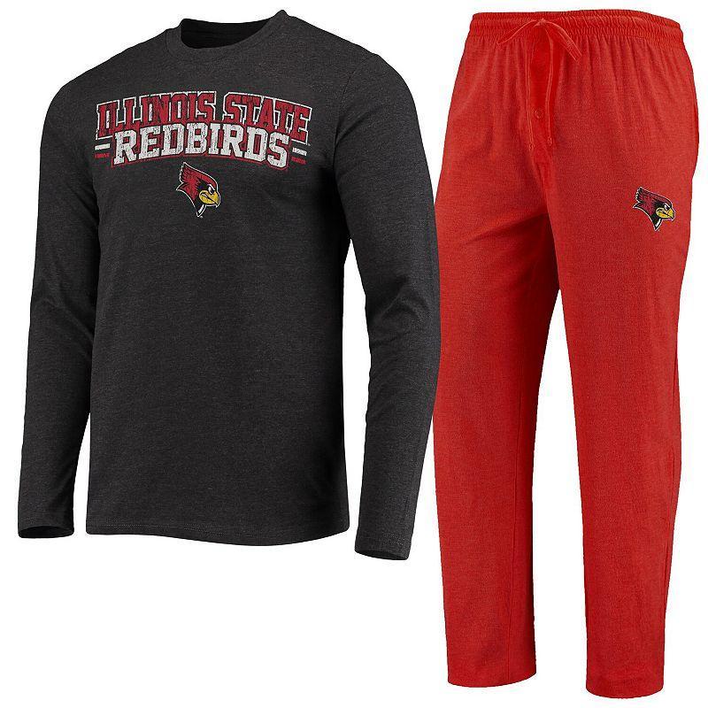 Men's Concepts Sport Red/Heathered Charcoal Illinois State Redbirds Meter Long Sleeve T-Shirt & Pants Sleep Set, Size: Medium, Ils Red Product Image