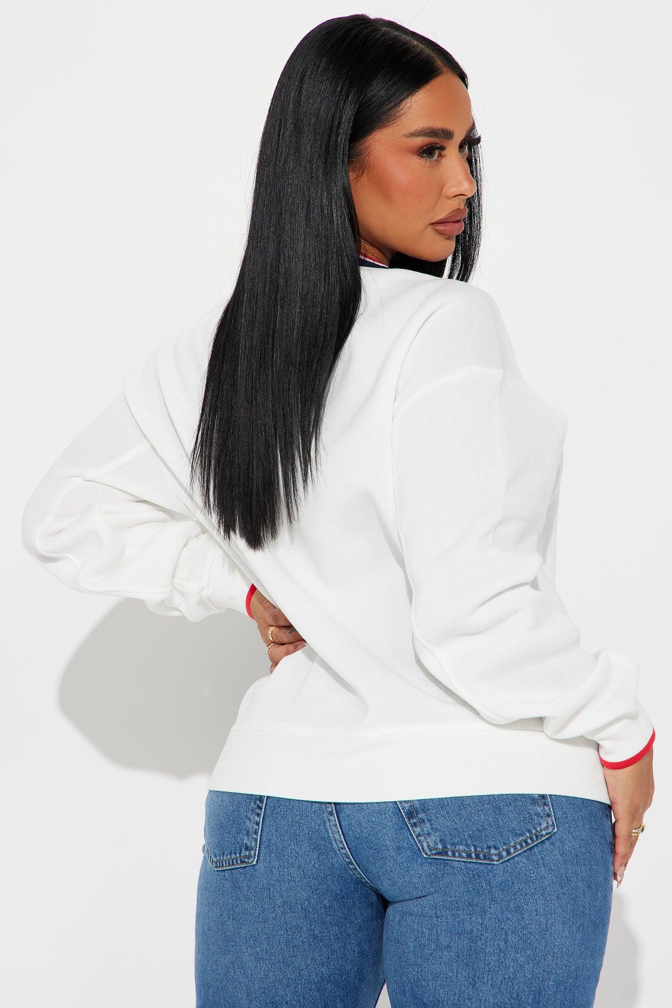 Beverly Hills Varsity Sweatshirt - White Product Image