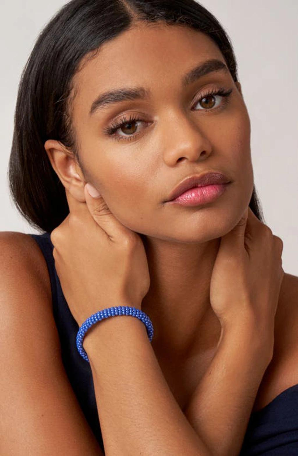 LAGOS 18k Yellow Gold & Sterling Silver Ultramarine Ceramic Bead Bracelet In Ss 18k Product Image