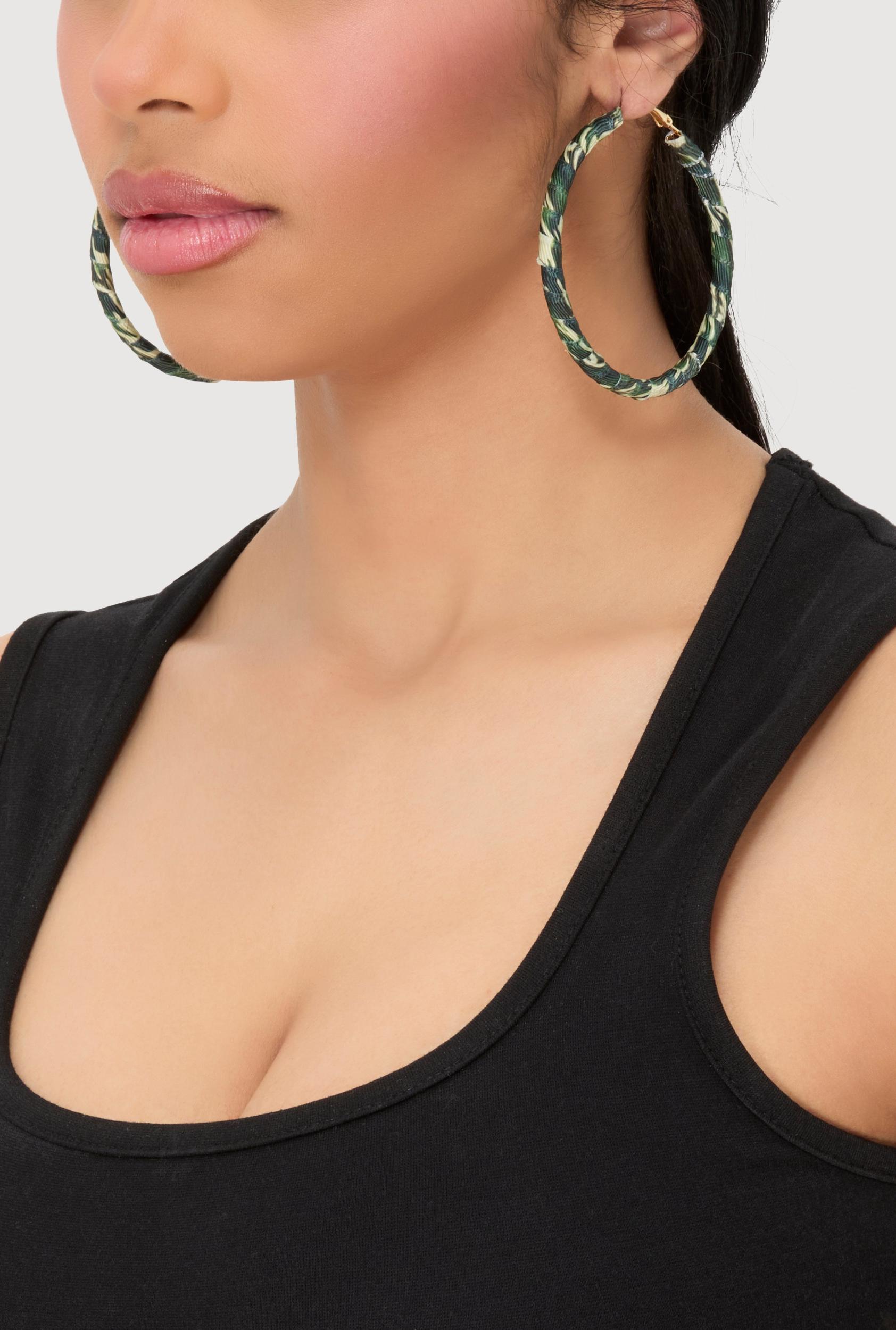 Oversized Wrapped Hoop Earrings Female Product Image