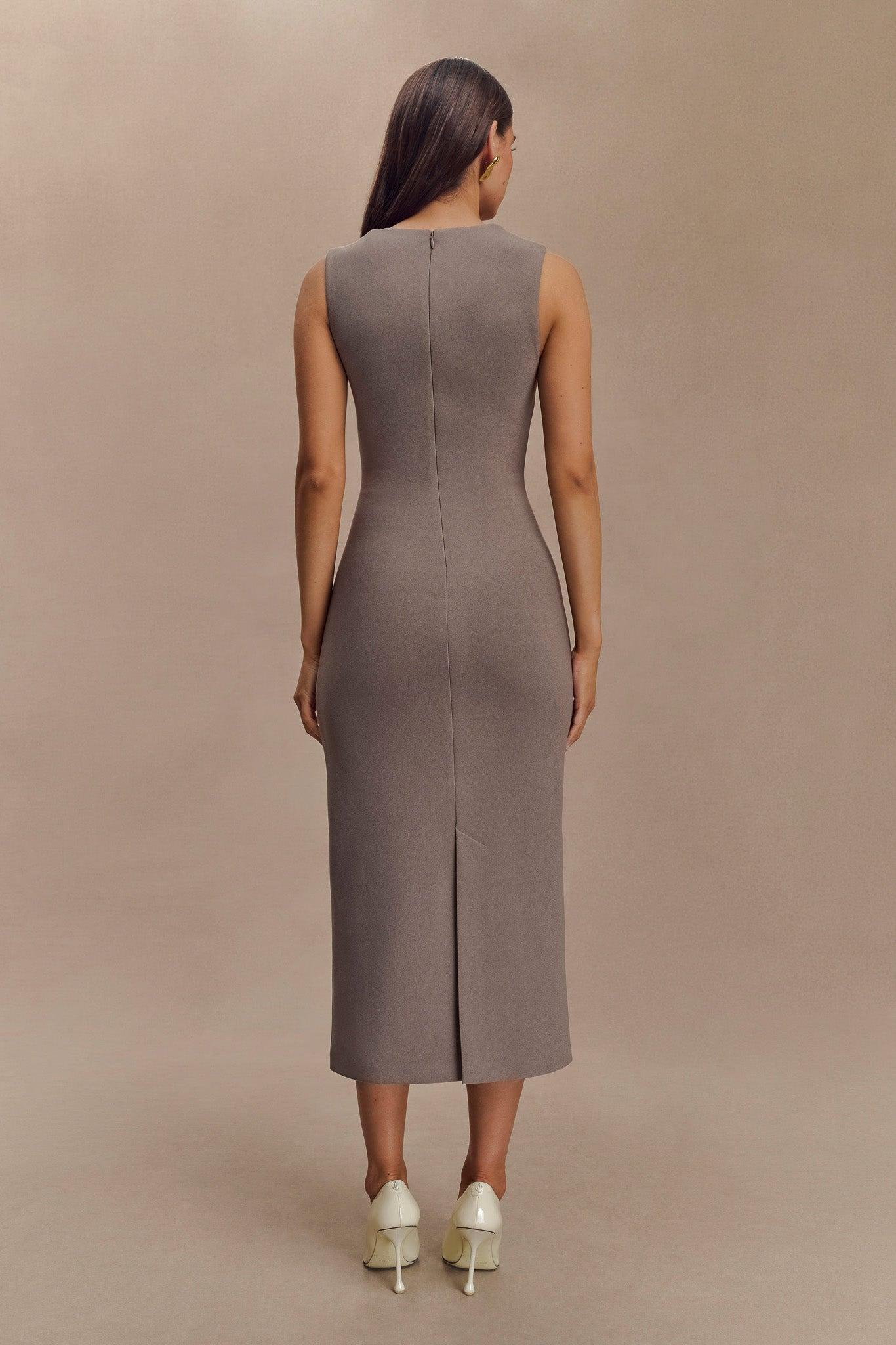 Frida Crepe Midi Dress - Smoke Product Image