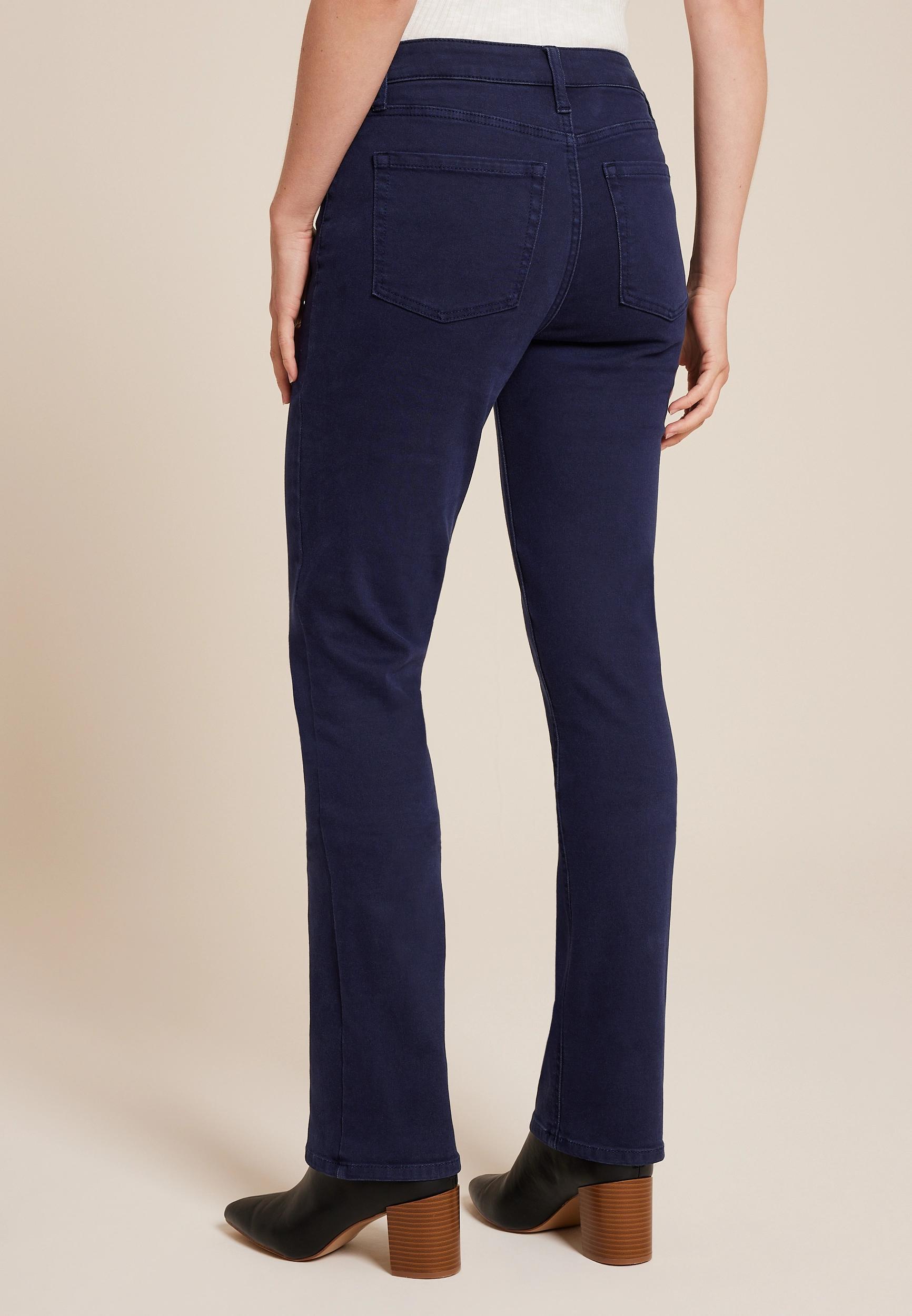 Maurices Womens Jeans Classic Mid Rise Color Slim Bootcut Jean Blue Denim Size 0 Product Image