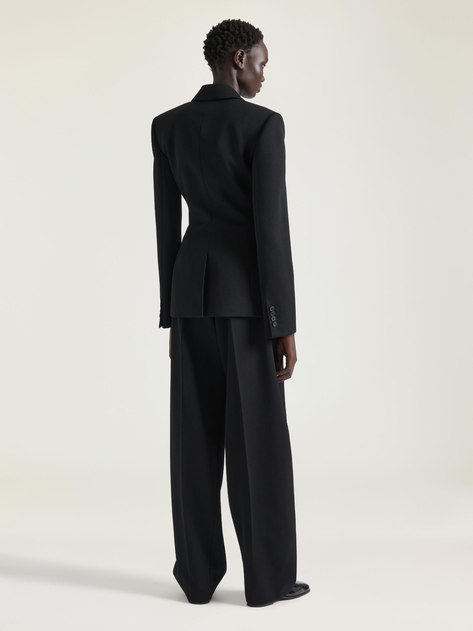 Double breasted tuxedo jacket in wool Product Image