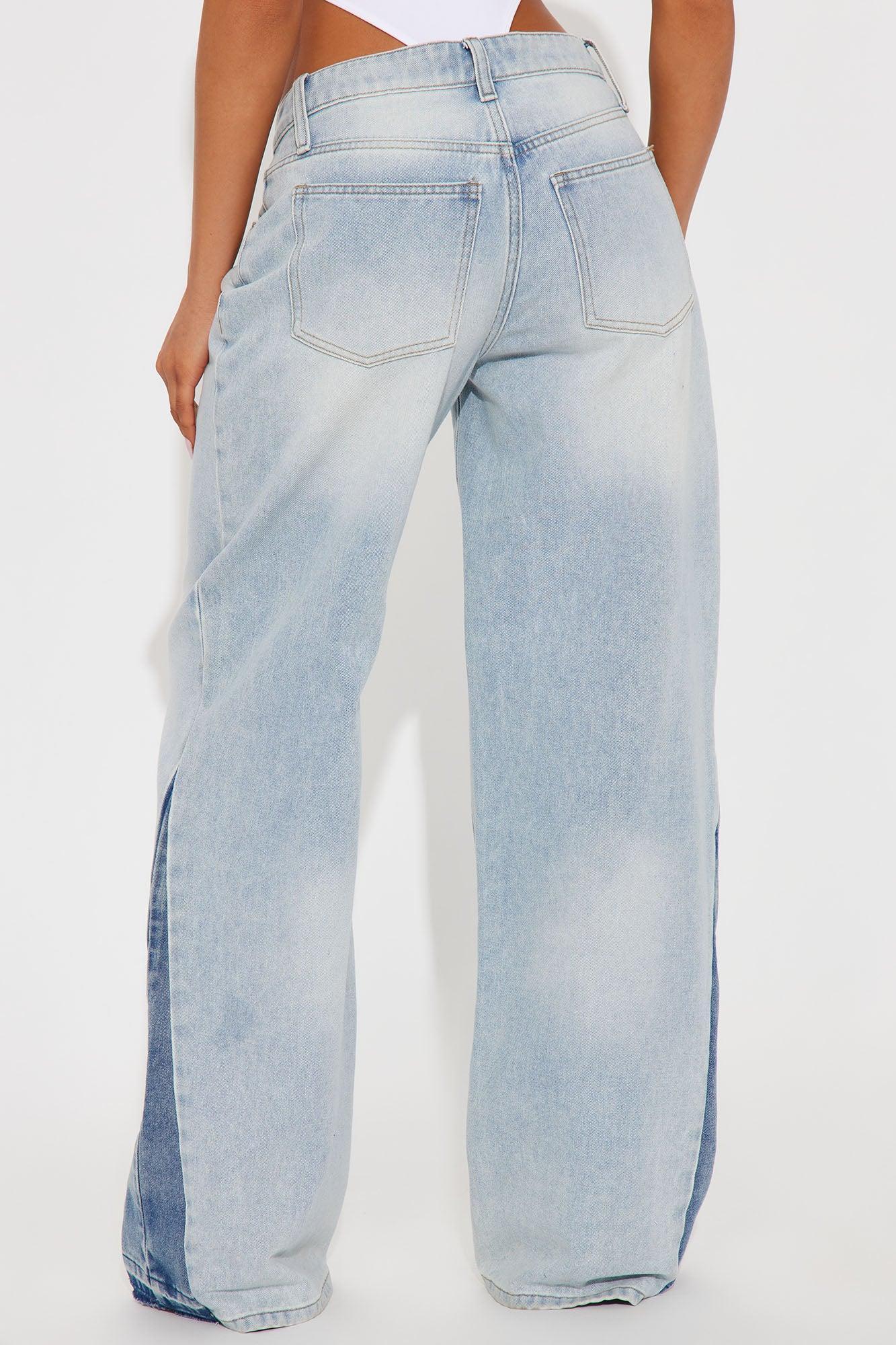 Montmarte Two Tone High Rise Wide Leg Jean - Vintage Wash Product Image