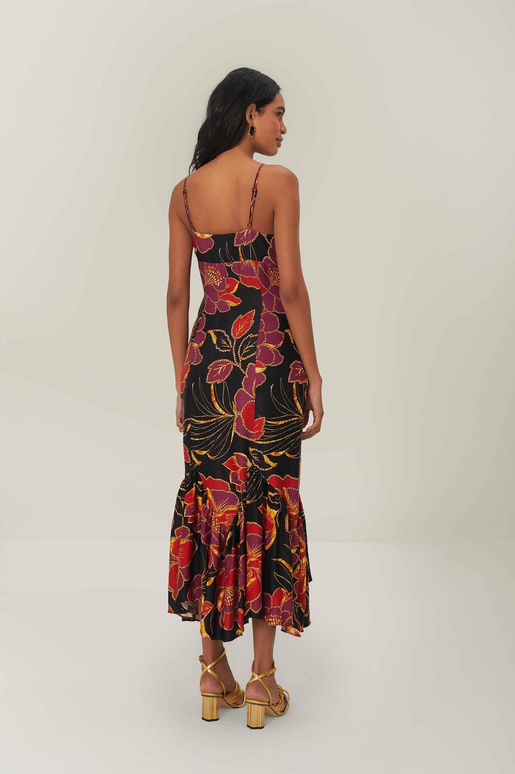 Black Shiny Chita LENZING ECOVERO Maxi Dress, SHINY CHITA BLACK / XXS Product Image