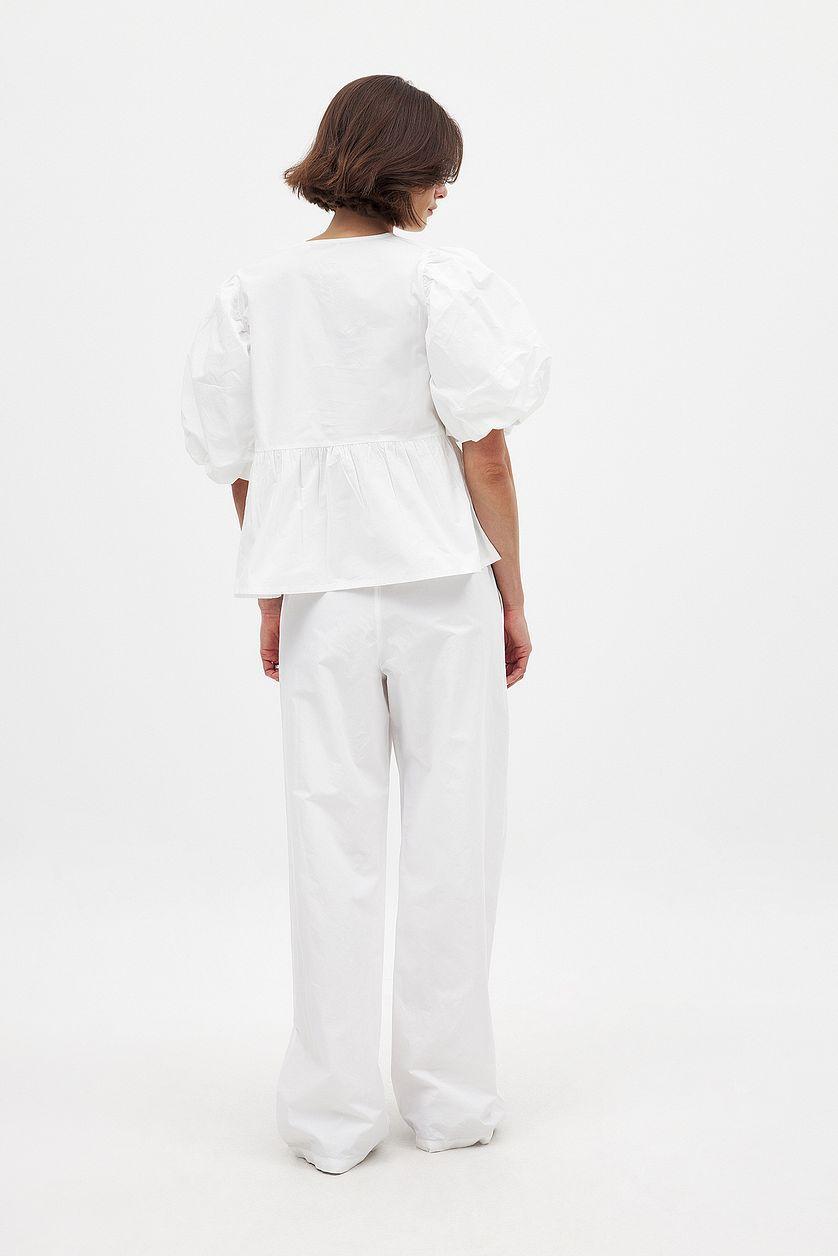 Elastic Waistband Cotton Pants Product Image