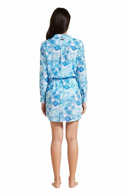 Womens Tahiti Flowers Tie-Waist Shirtdress Product Image