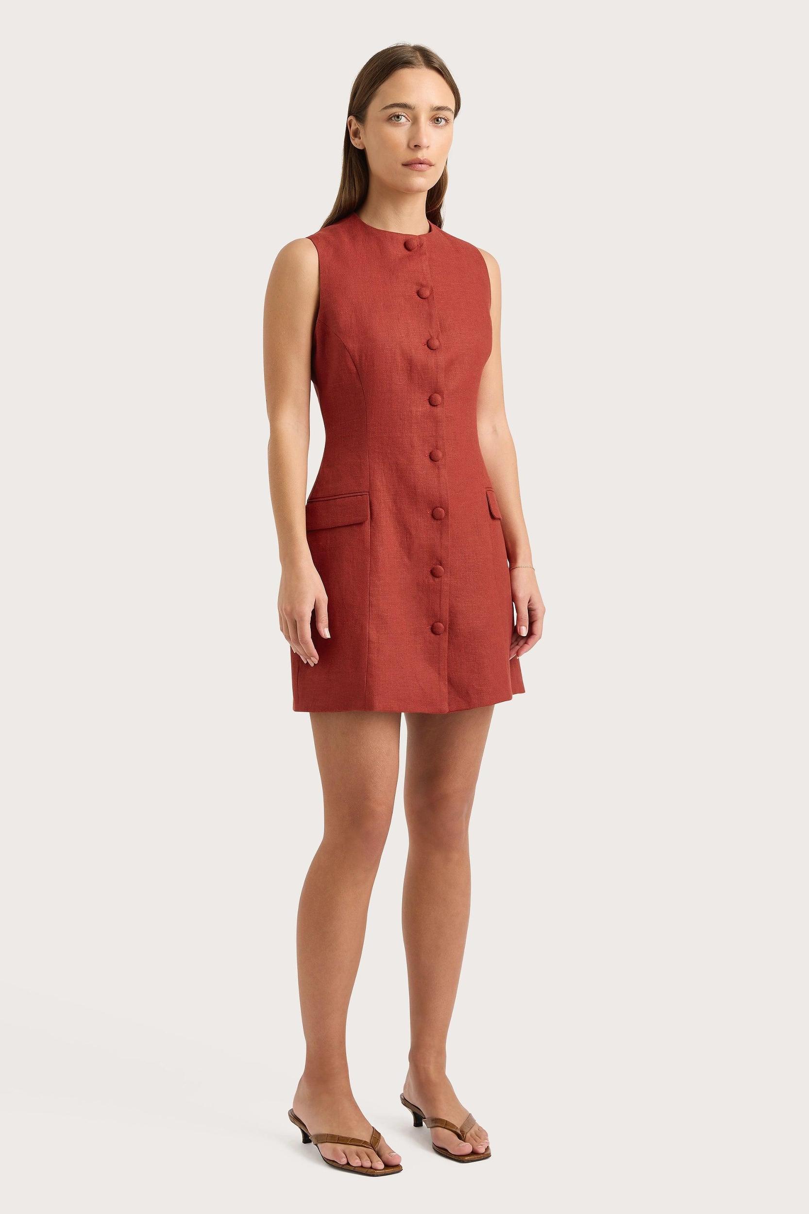 Jane Mini Dress Garnet Product Image