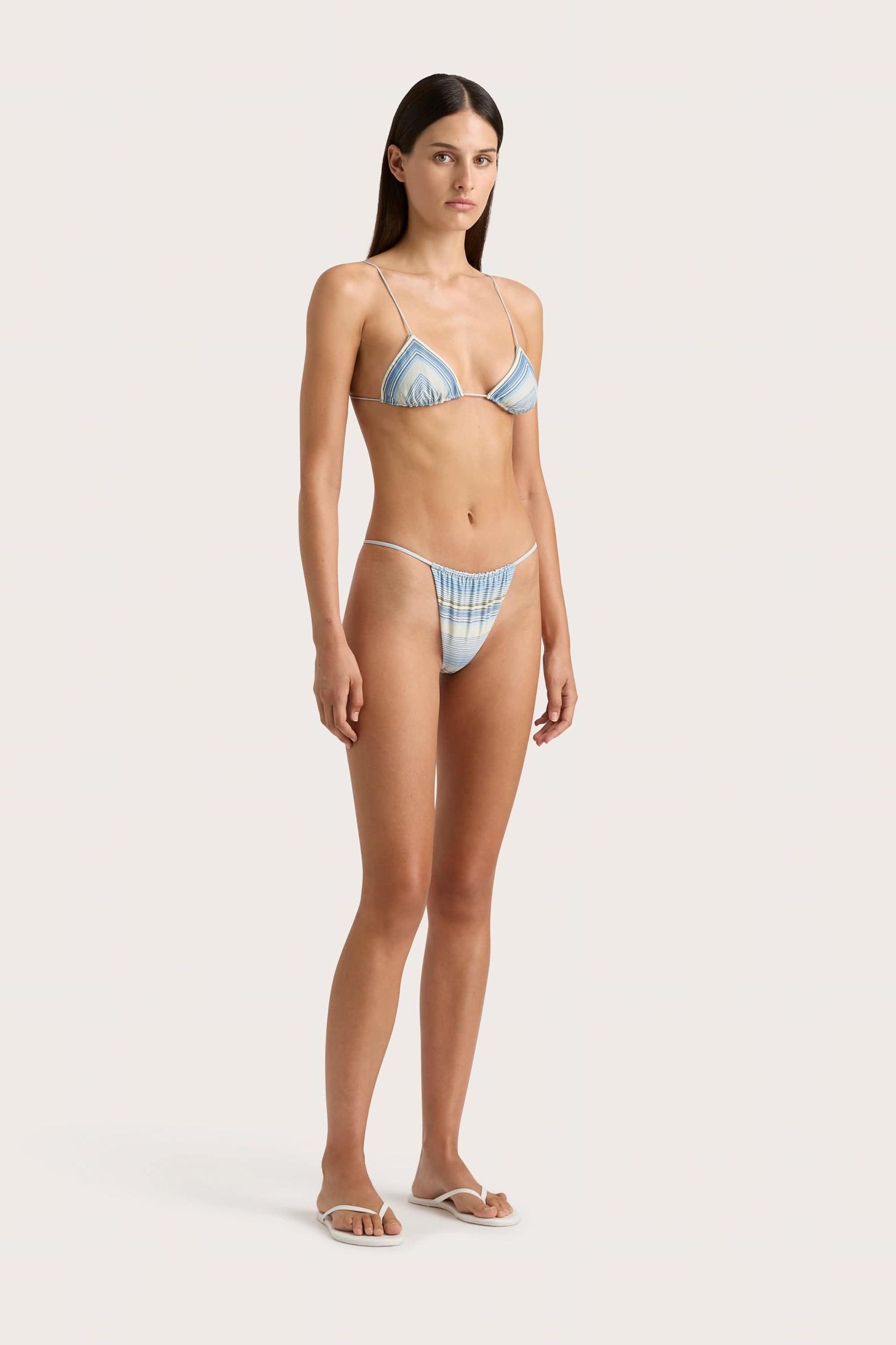 Elea Bikini Top Futura Stripe Sky Blue - Final Sale Product Image