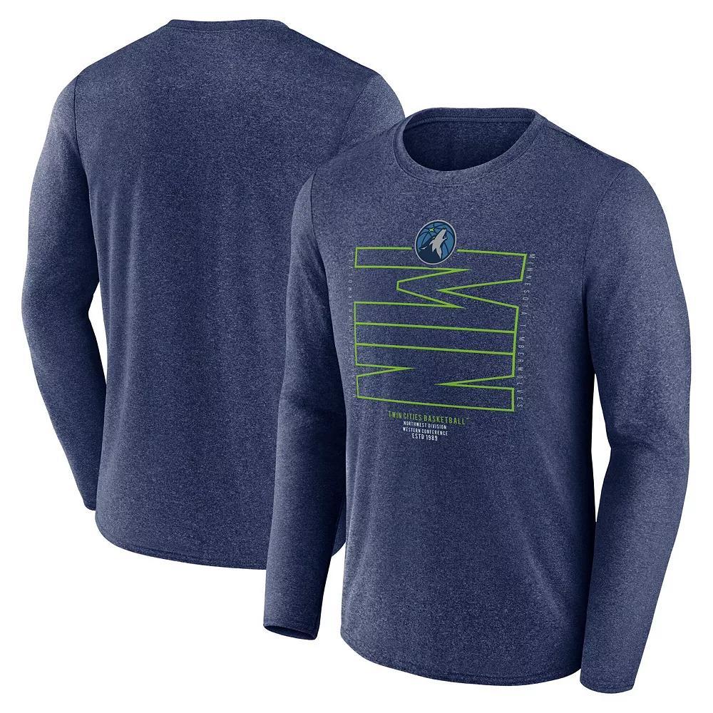 Men's Fanatics  Heather Charcoal Cleveland Cavaliers Game Point Long Sleeve T-Shirt, Size: Small Product Image