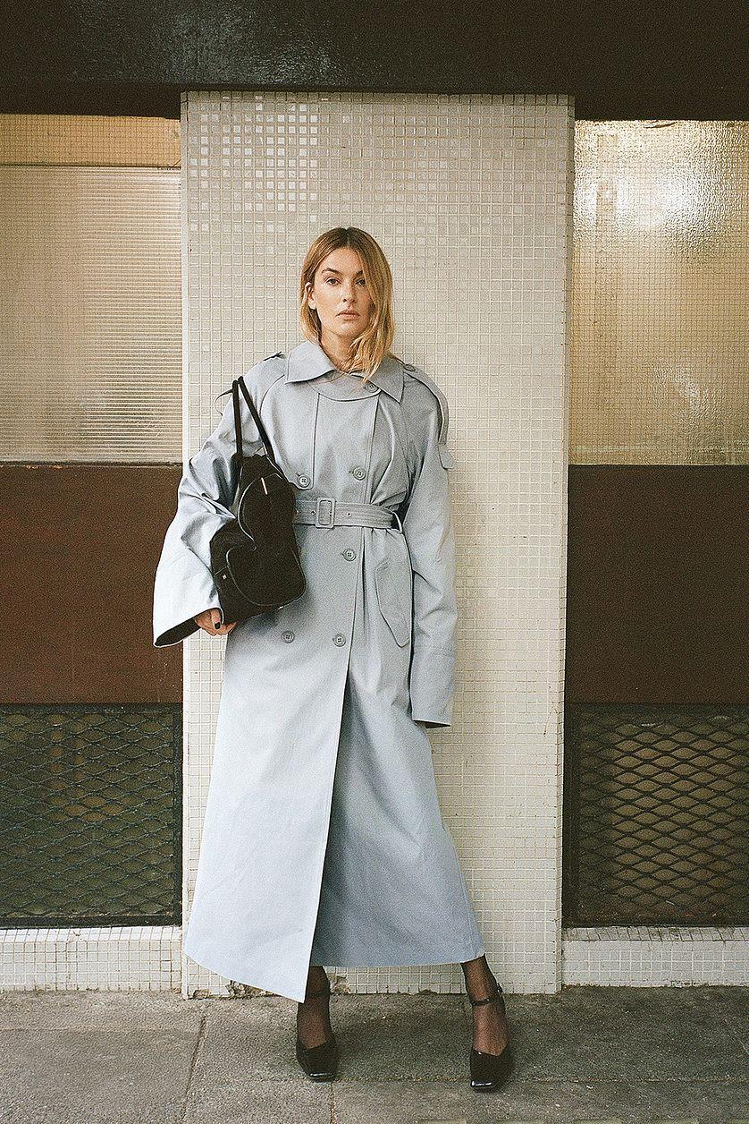 Oversized Corduroy Detail Trenchcoat Product Image