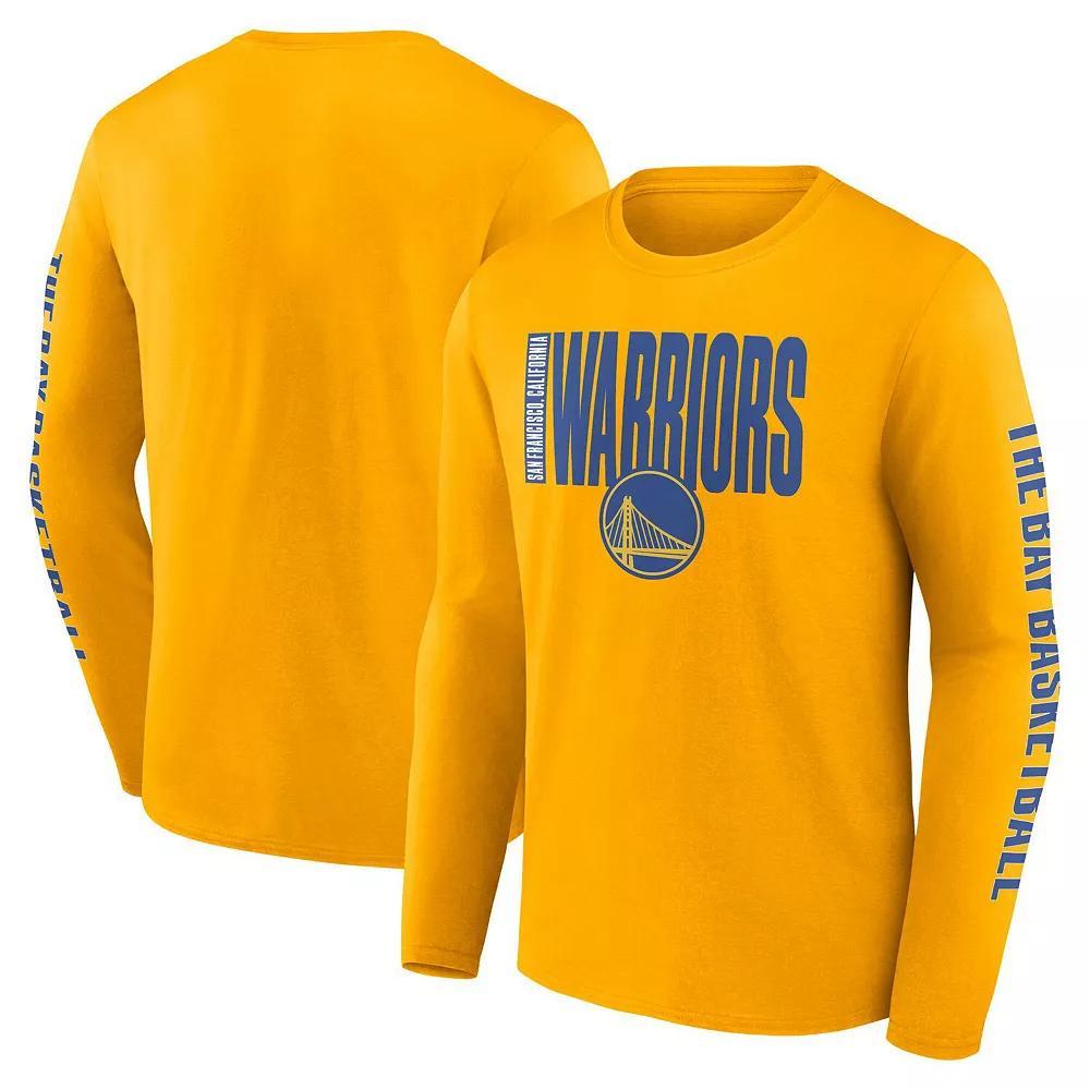 Men's Gold Golden State Warriors Vision Long Sleeve T-Shirt, Size: XL Product Image