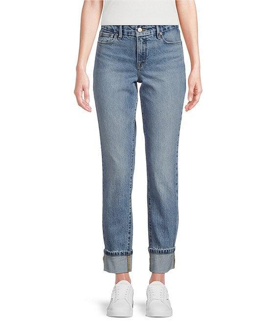 Good American Good Classic Mid-Rise Slim Straight Jeans Product Image