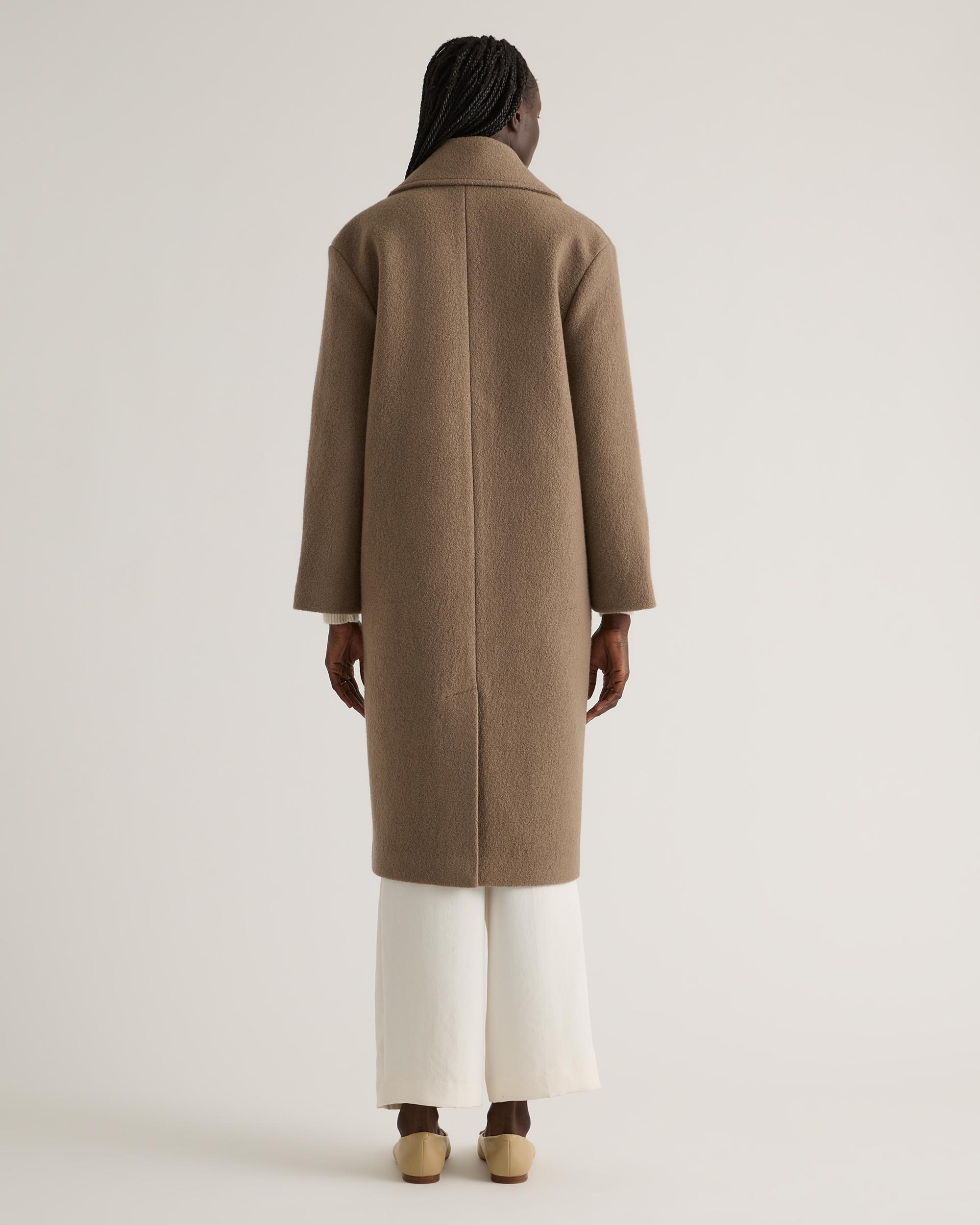 Quince | Women's 100% Merino Wool Shawl Collar Long Coat Product Image