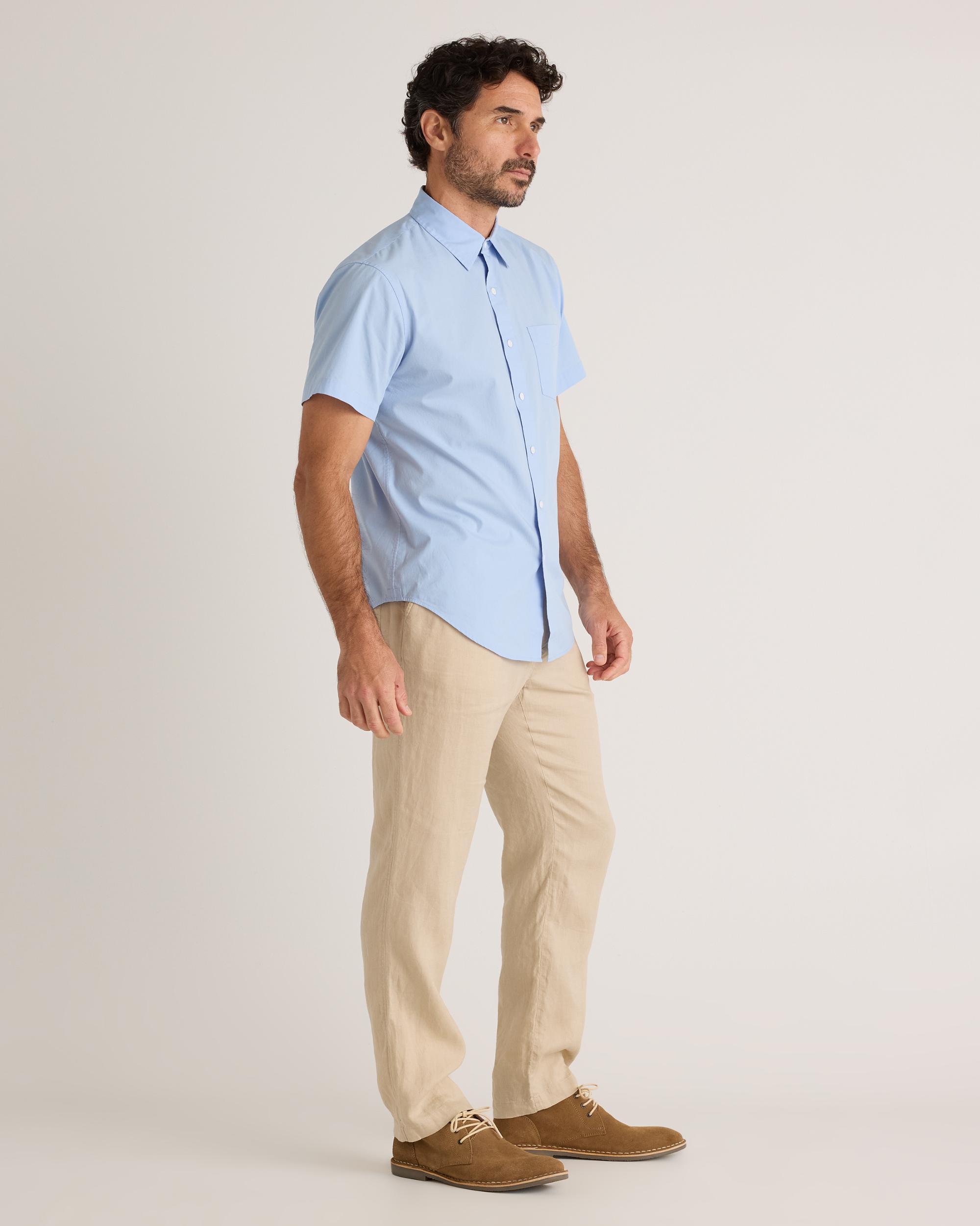 Quince | Men's Stretch Poplin Short Sleeve Shirt Organic Cotton Product Image