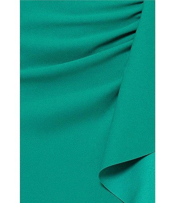 Xscape Scuba Petite Size Ruffle Front Scuba Crepe Dress Product Image