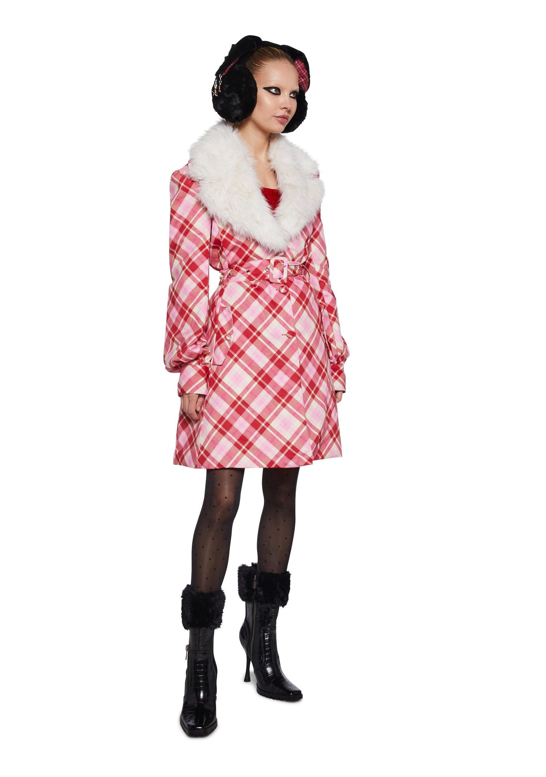 Holiday Party Plaid Trench Coat Baby Product Image