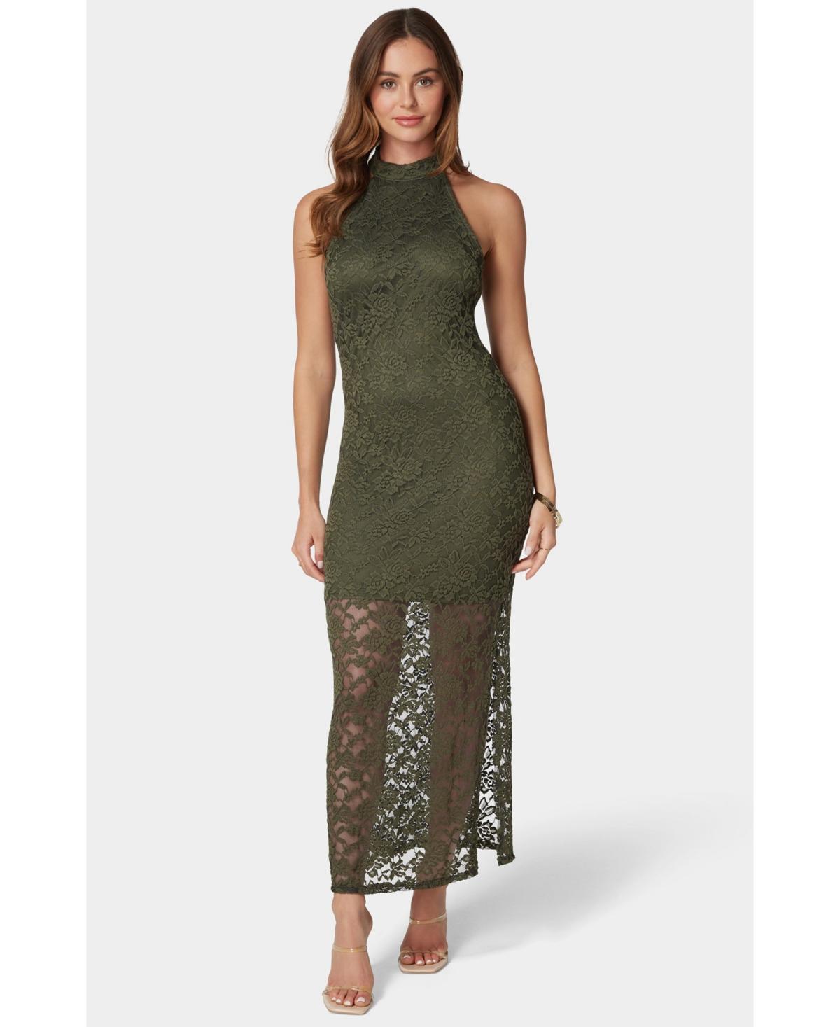 Bebe Womens Lace Mock Neck Maxi Dress Product Image