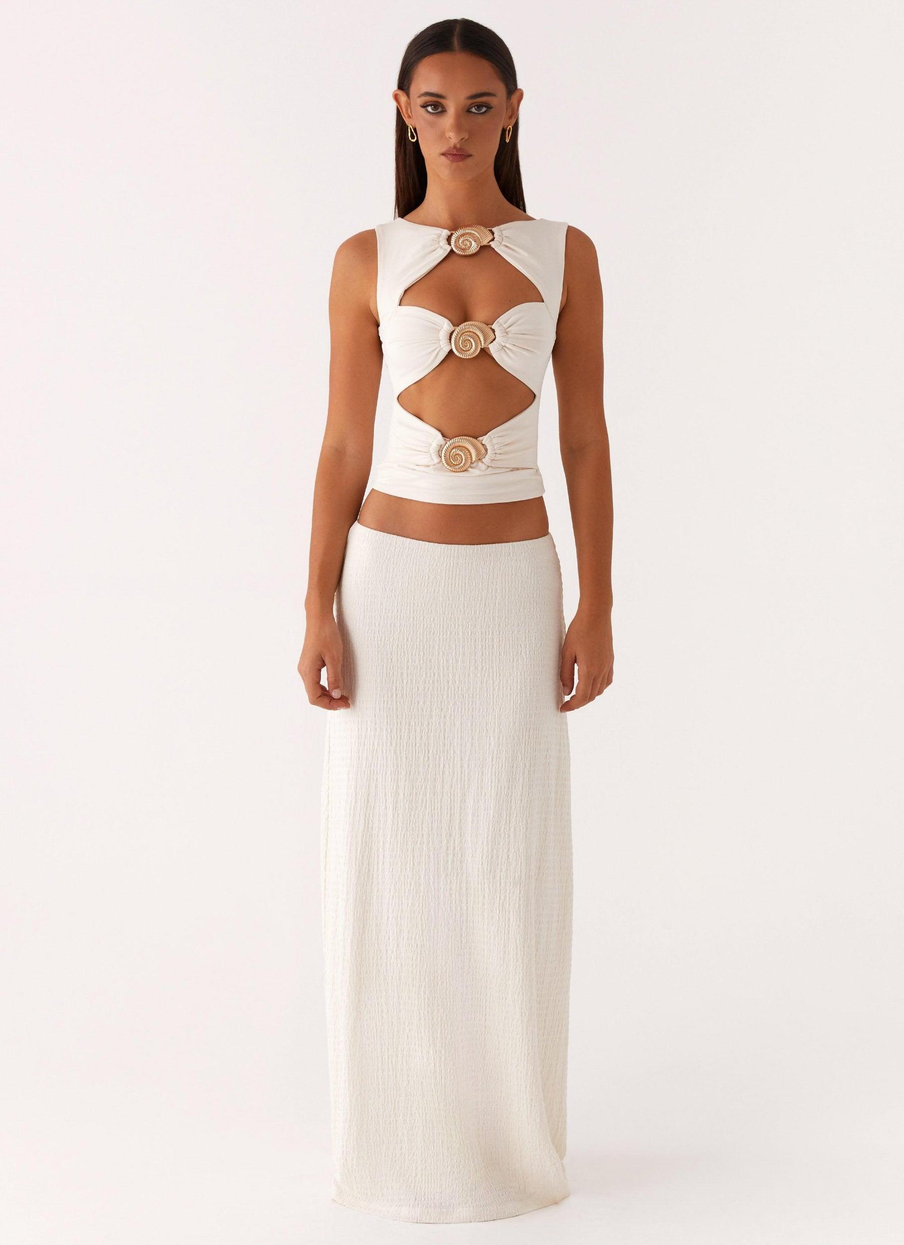 Lagoon Cut Out Top - Ivory Product Image