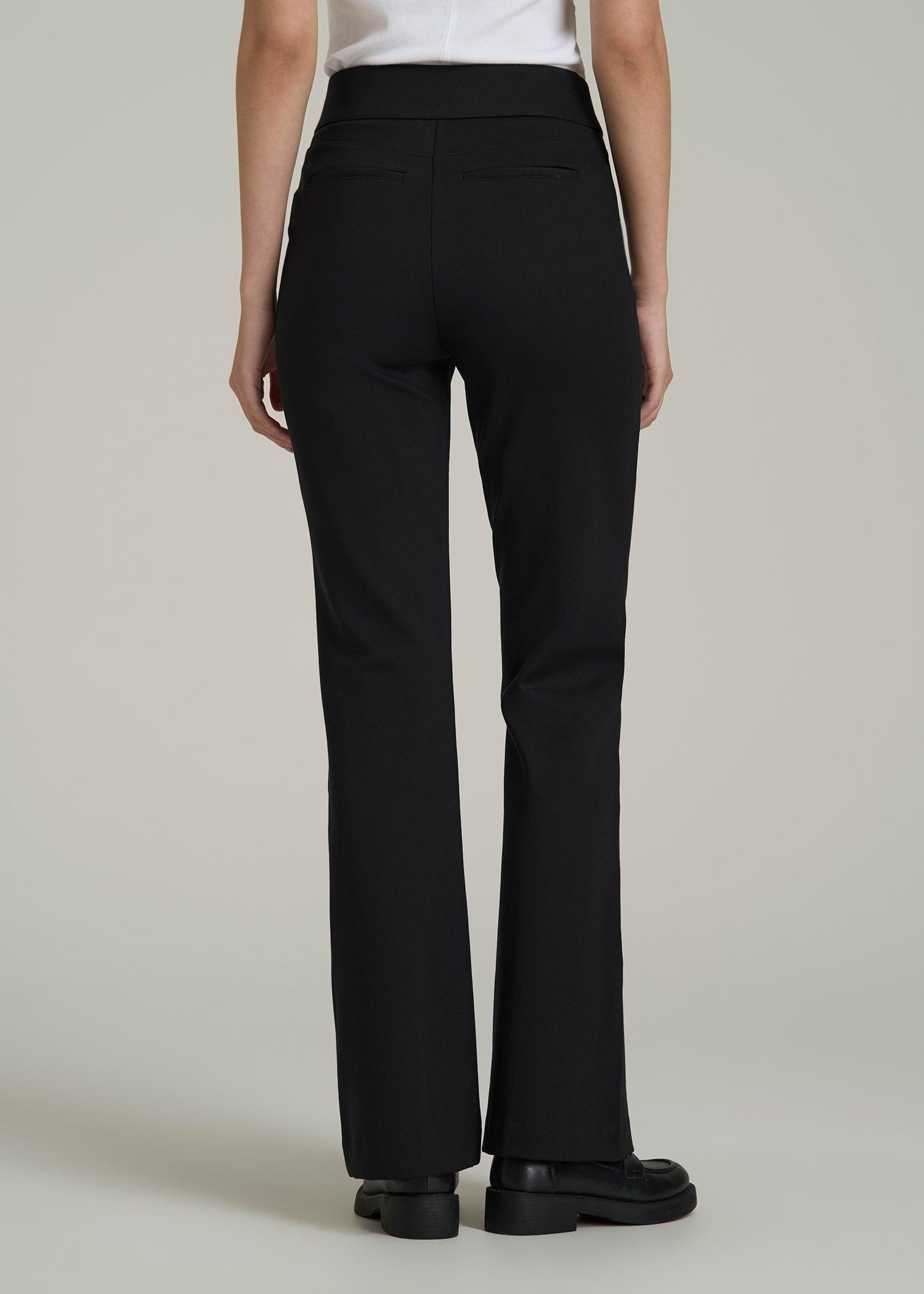 SoftFlex Ponte Pull On Flare Pants for Tall Women in Black Product Image