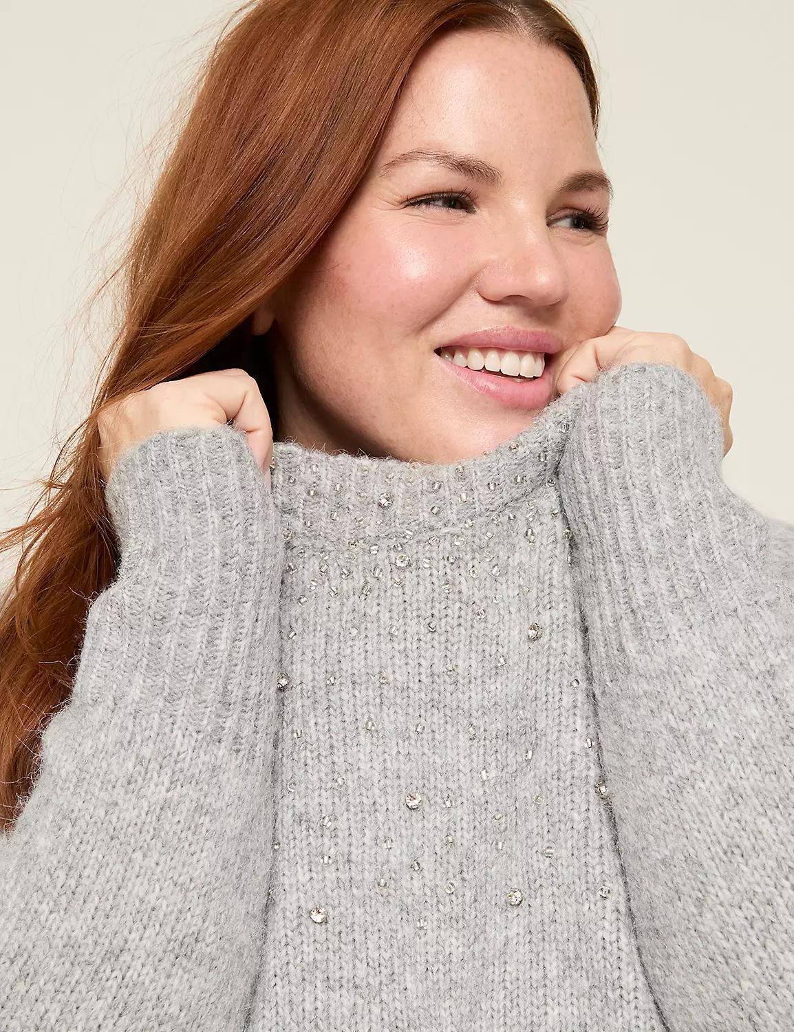 Embellished Crew-Neck Sweater Product Image