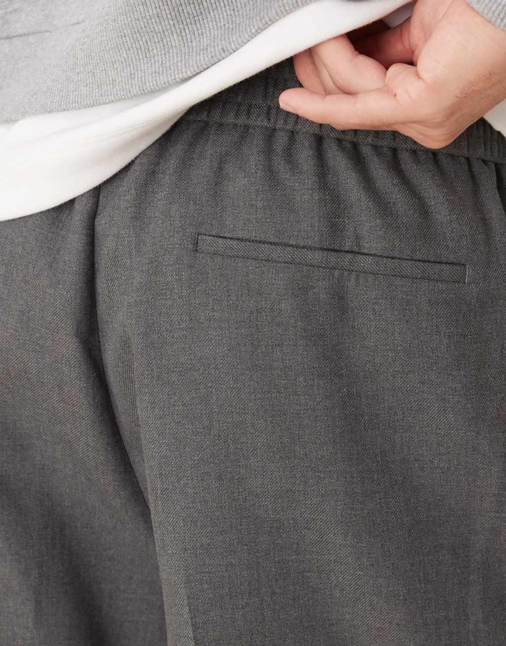 ASOS DESIGN pull on smart wide leg pants with front pleat in gray Product Image