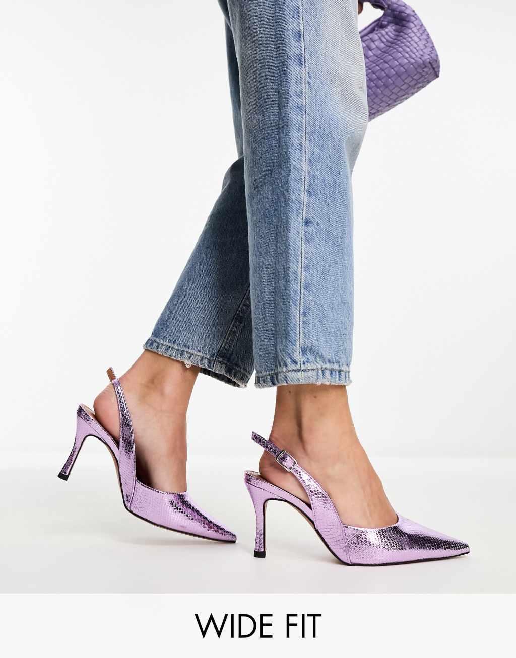 ASOS DESIGN Wide Fit Samber slingback stiletto heels Product Image