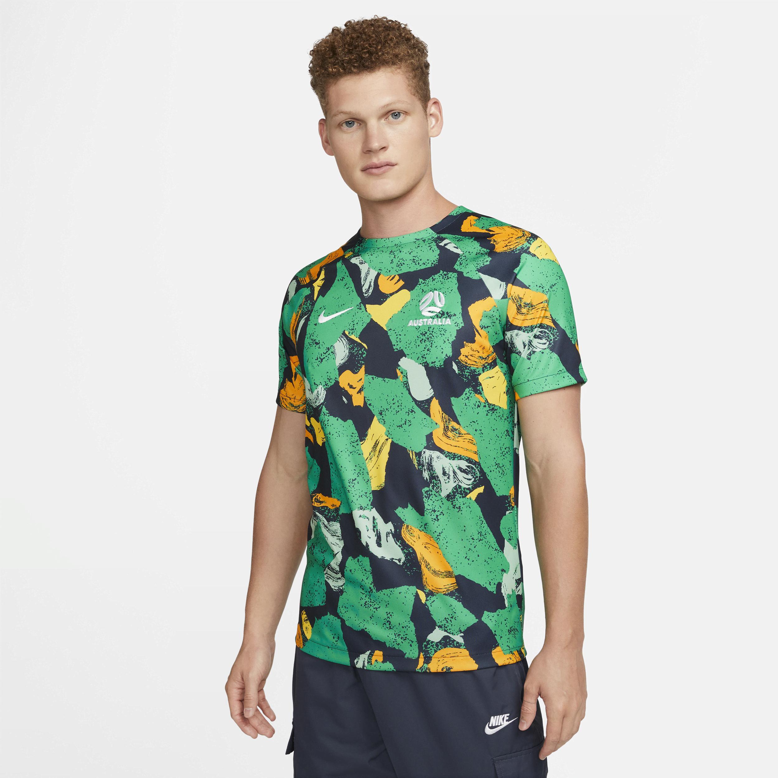 Mens Nike Green, Yellow Australia National Team 2022/23 Pre-Match Top - Green, Yellow Product Image