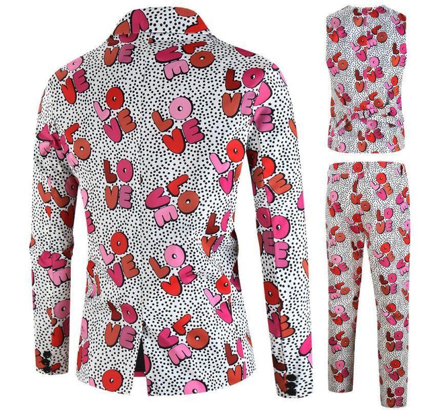 Lettering Single-Button Blazer / Vest / Dress Pants / Set Product Image