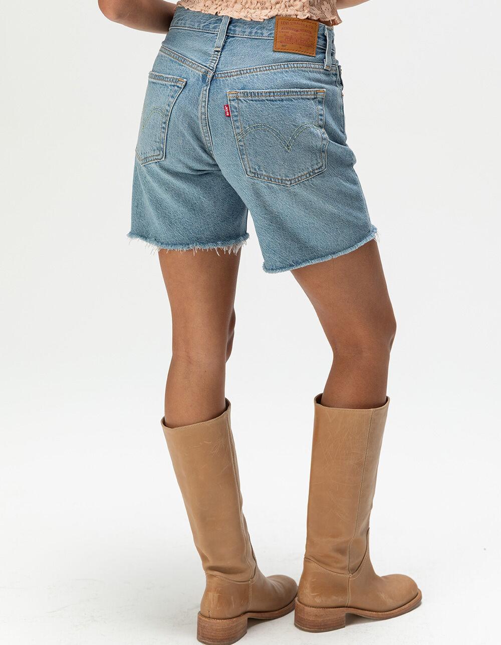 LEVI'S Premium 501 Mid Thigh Womens Shorts - Fun Flare - MED BLAST Product Image