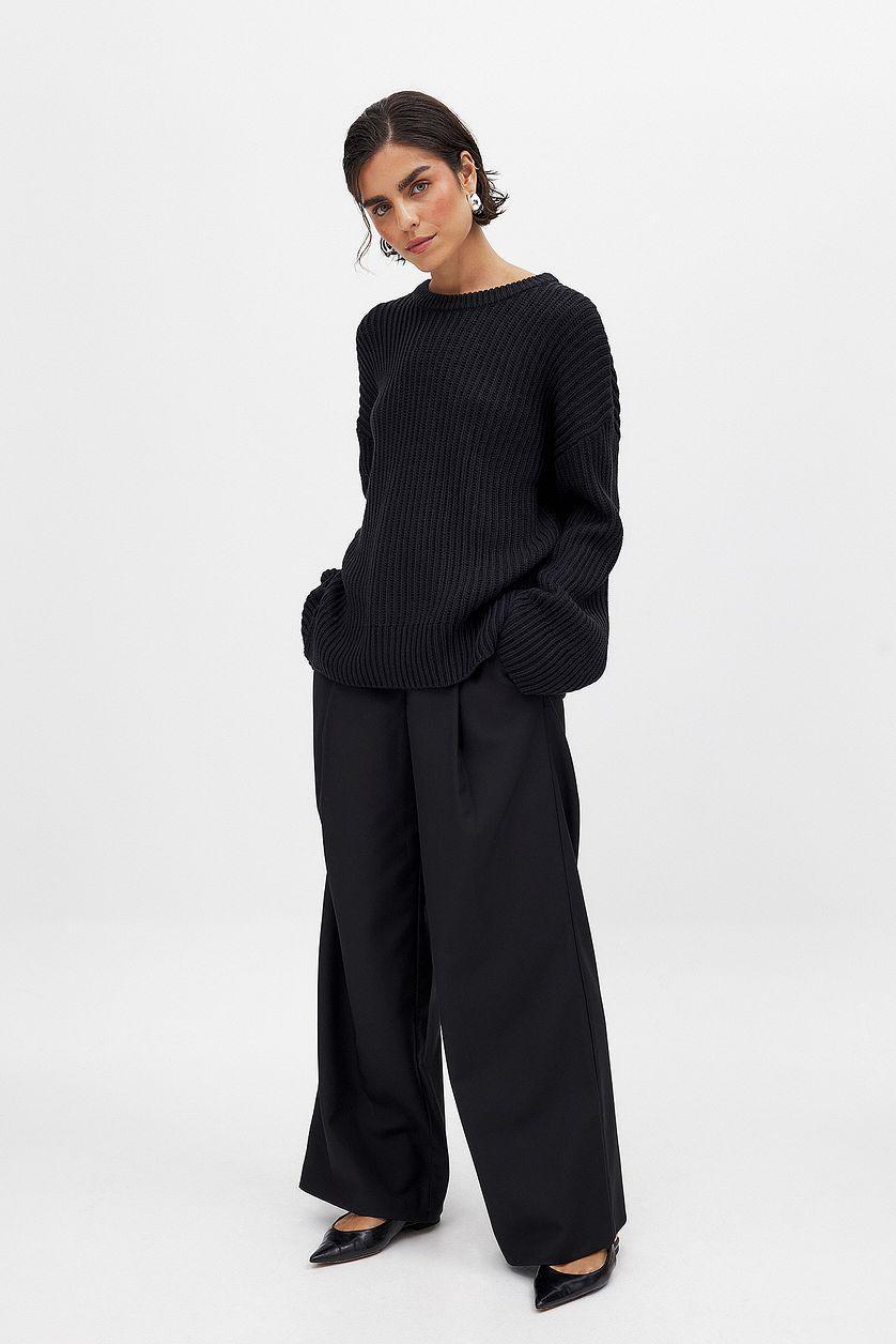 Round Neck Knitted Sweater Product Image