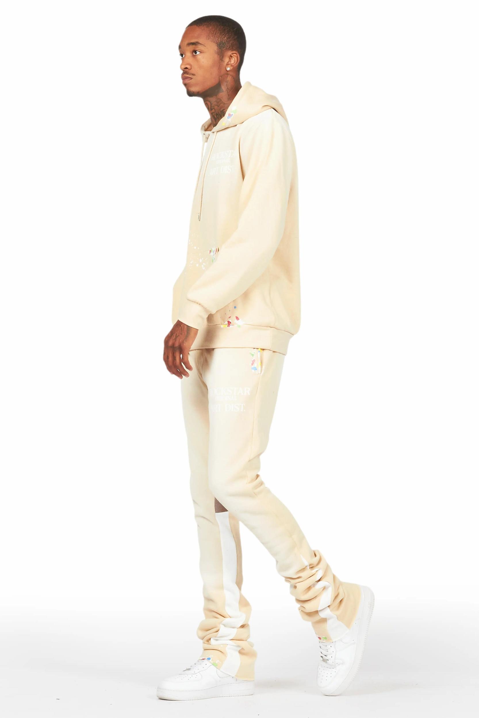 Rockstar Art Dist. Beige/White Super Stacked Pant Set Male Product Image