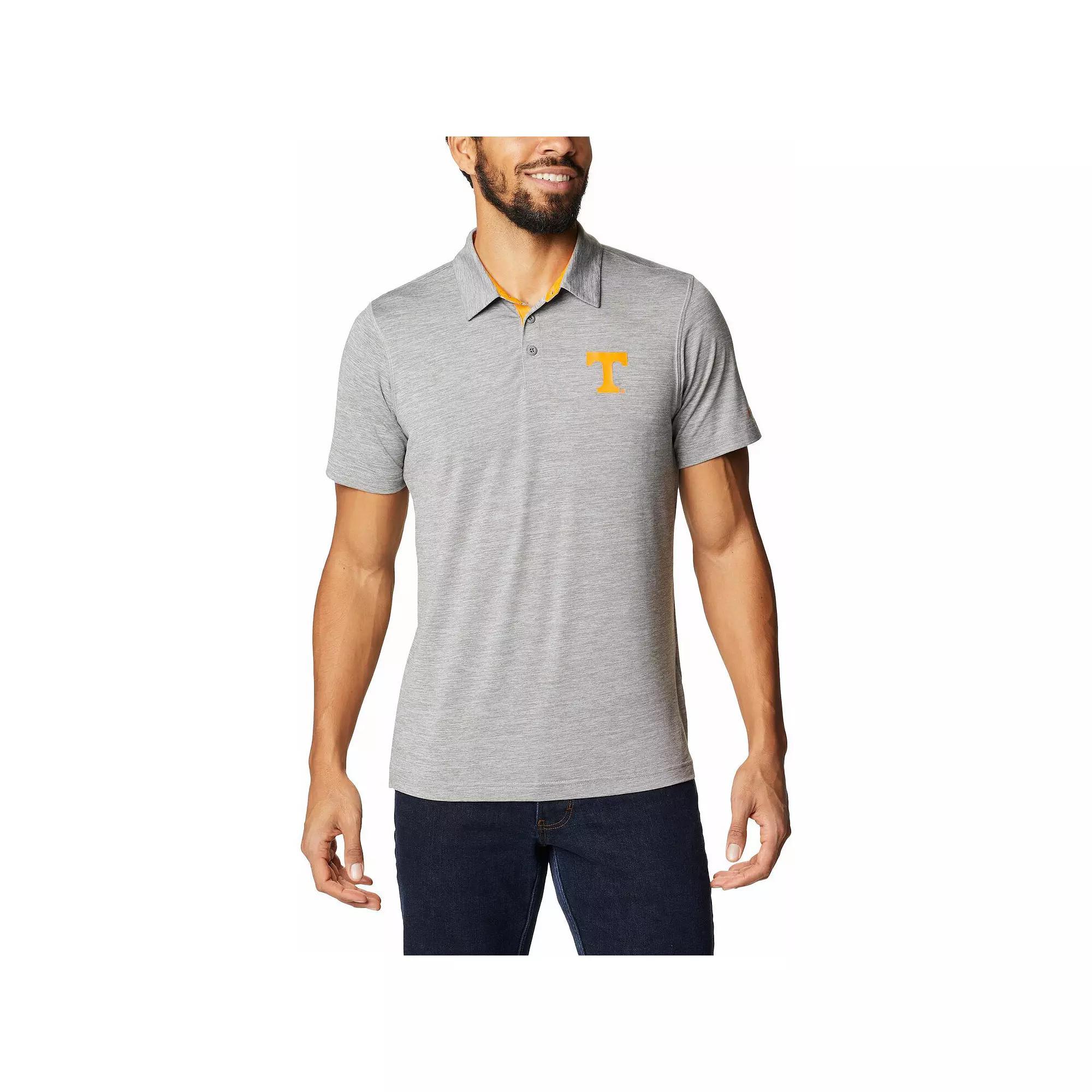 Men's Columbia Gray Tennessee Volunteers Tech Trail Space Dye Omni-Shade Polo, Size: Large, Grey Product Image
