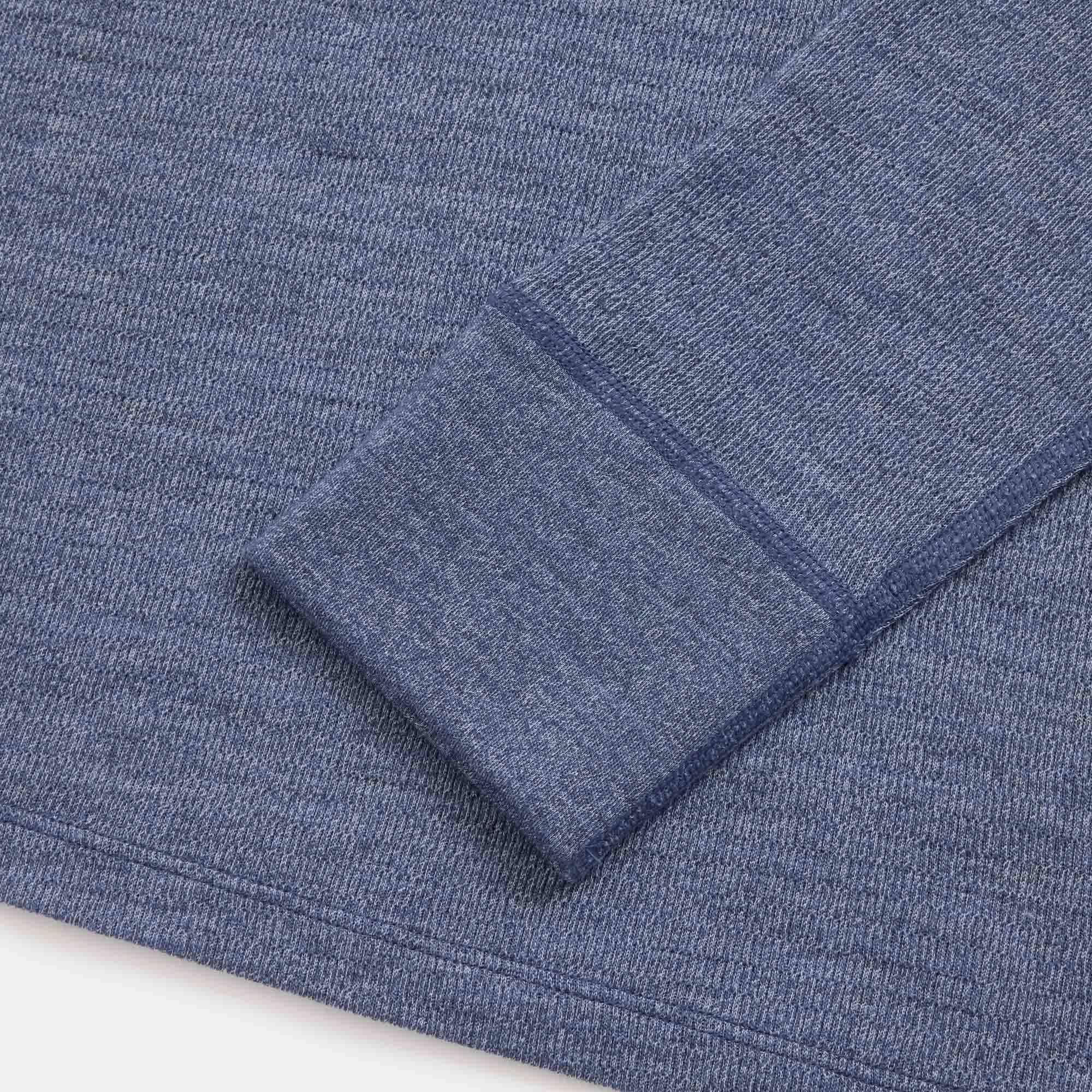 Merino Wool Waffle Henley | Aurora Blue Heather Product Image