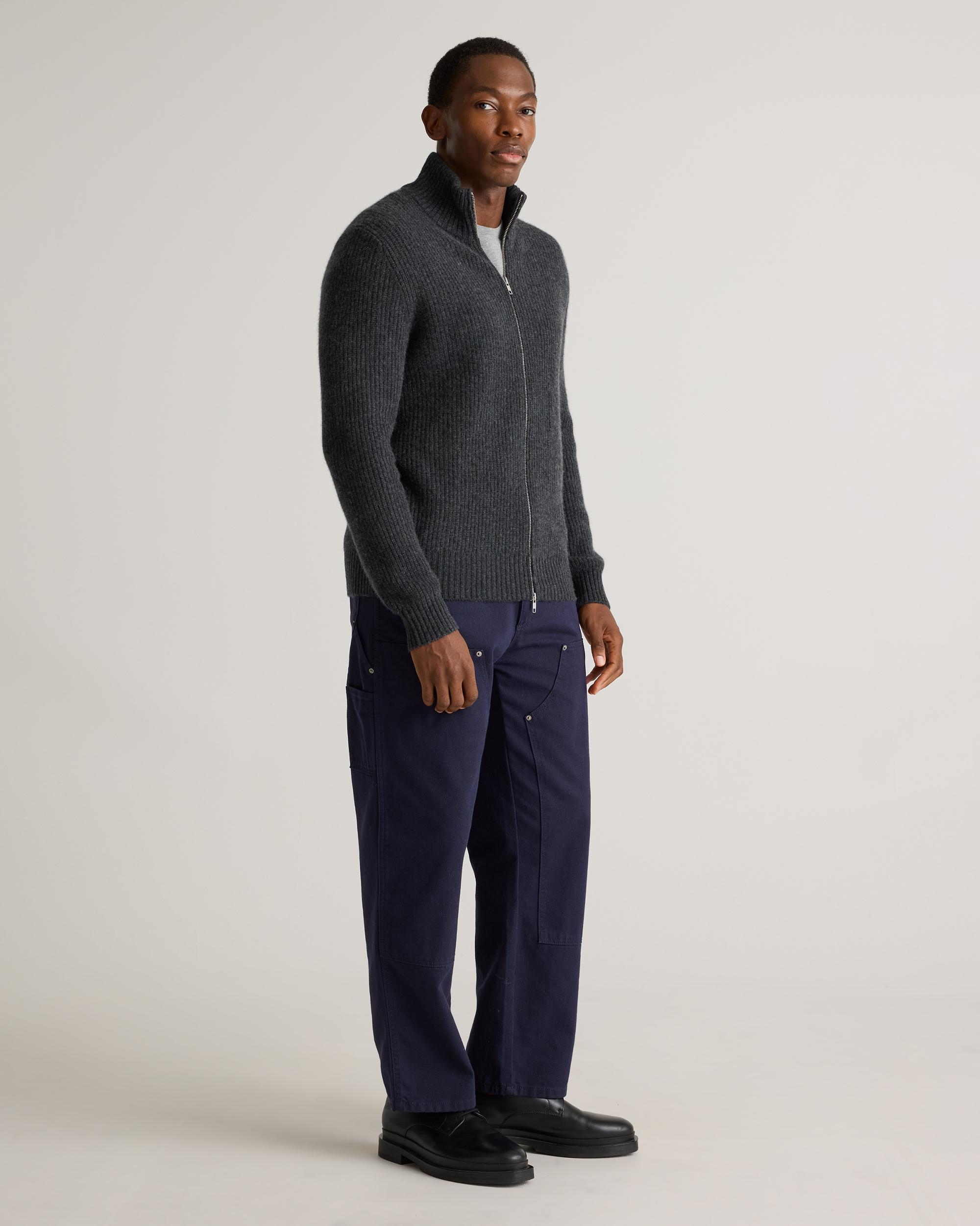 Quince | Men's Mongolian Cashmere Fisherman Full Zip Sweater Product Image