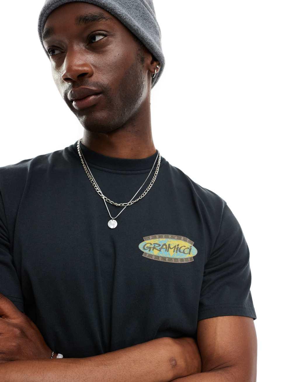 Gramicci prepare yourself graphic T-shirt in vintage black Product Image