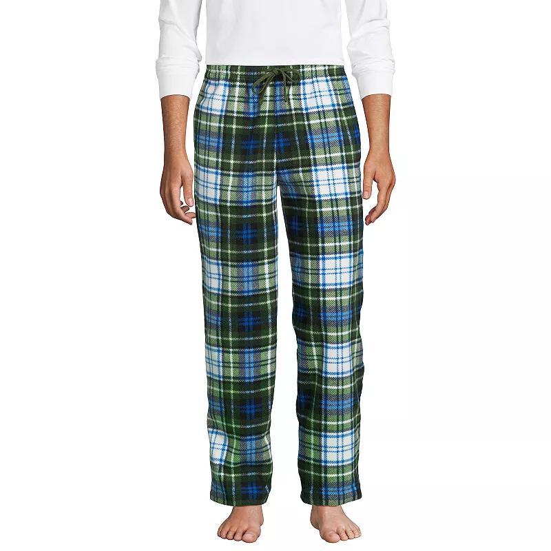 Men's Lands' End Solid Fleece Pajama Pants, Size: Large, Deep  Blue Product Image