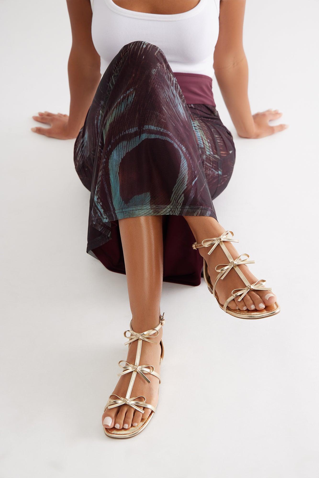 Jullietta Bow Sandals - Gold Product Image