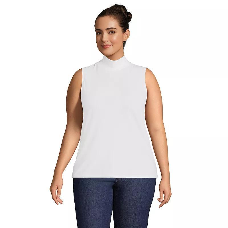 Plus Size Lands' End Sleeveless Mock Neck Tank Top, Women's, Size: 2XL, Grey Heather Product Image
