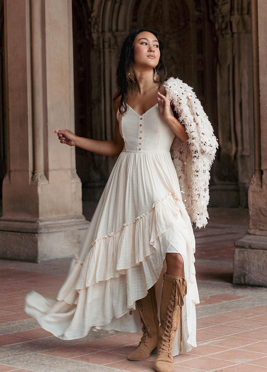 Everlie Dress in Cream Female Product Image