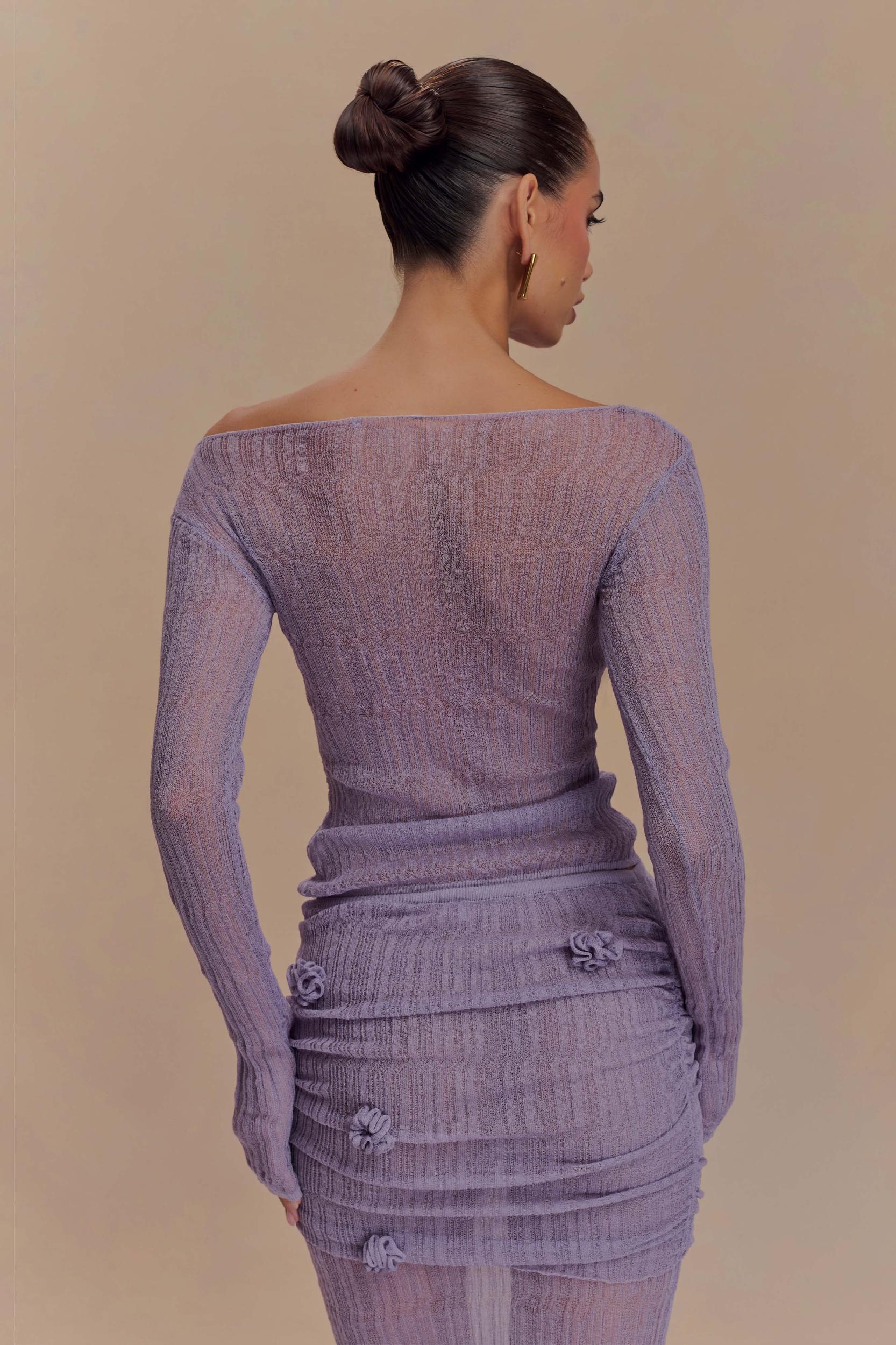 Orianna Orchid Long Sleeve Knit Top - Orchid Product Image