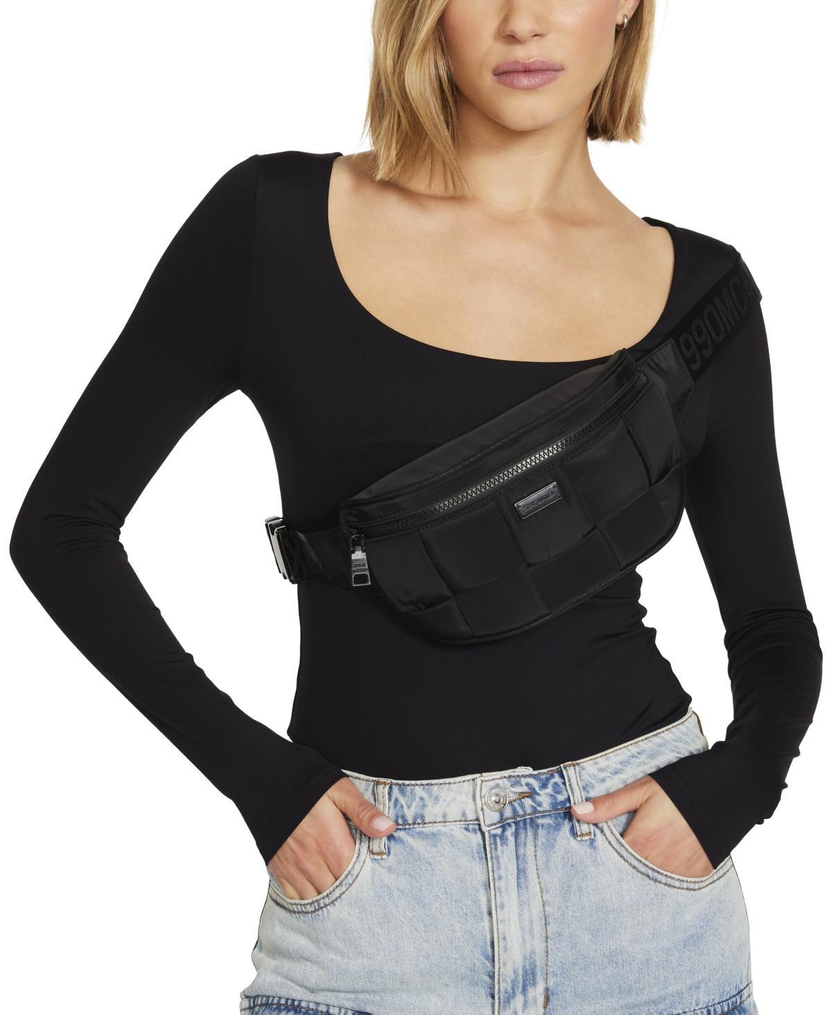 Steve Madden Womens Oversized Woven Belt Bag Product Image