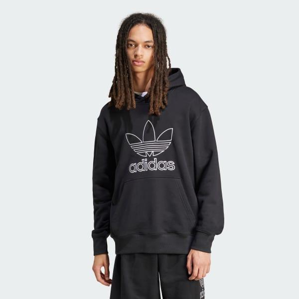 adidas Adicolor Outline Trefoil Hoodie Black S Mens Product Image